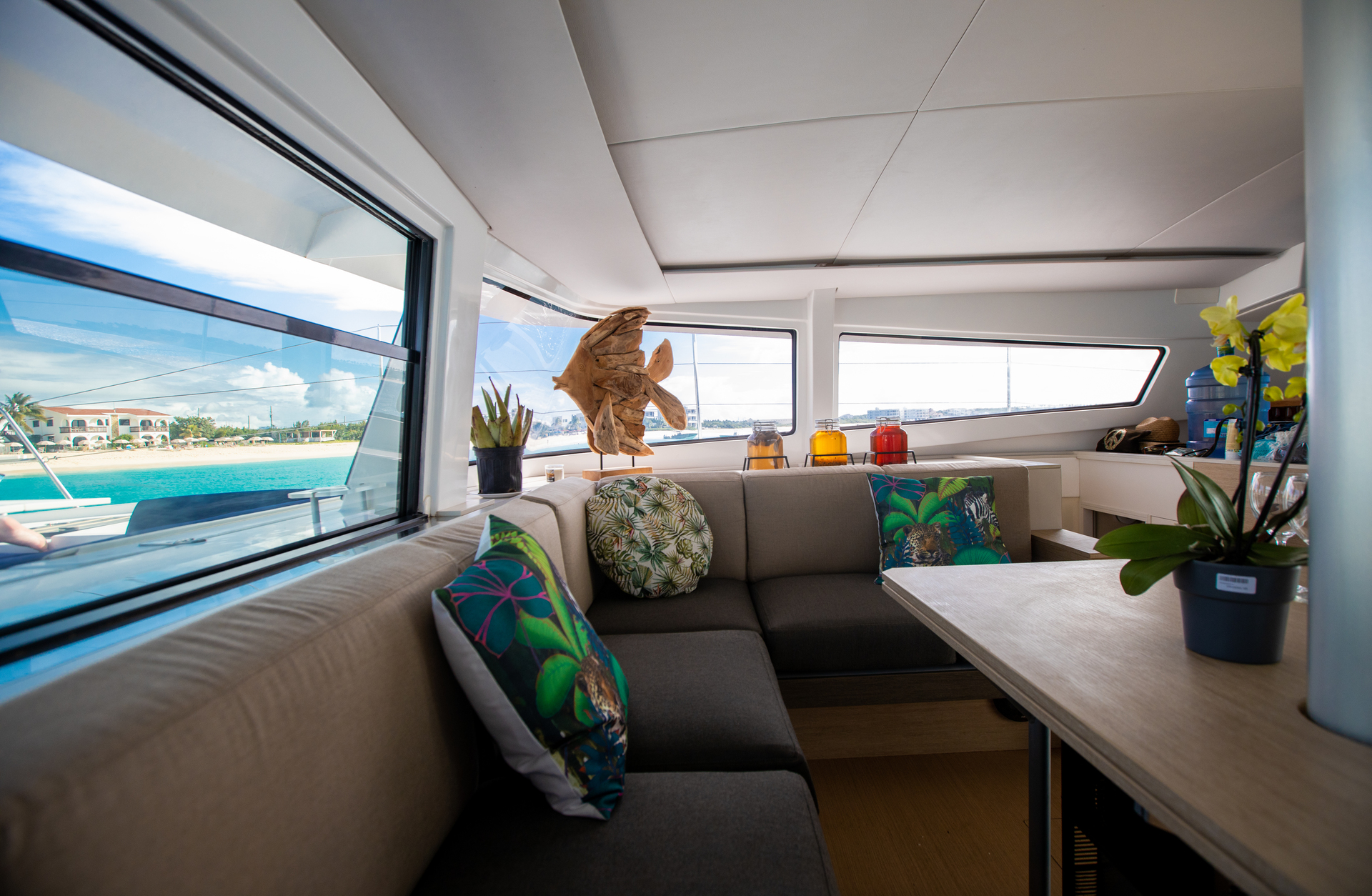 Comfortable and spacious inside of the Catamaran Bali 4.5