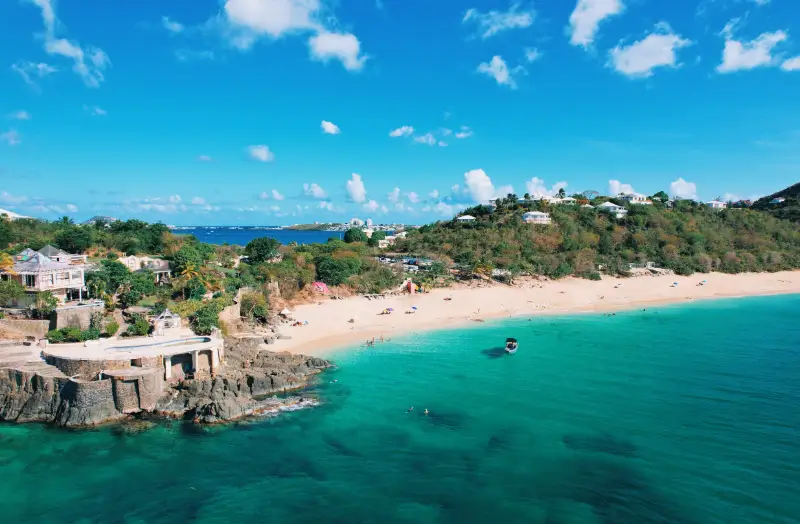 Baie Rouge St Martin from a drone shot