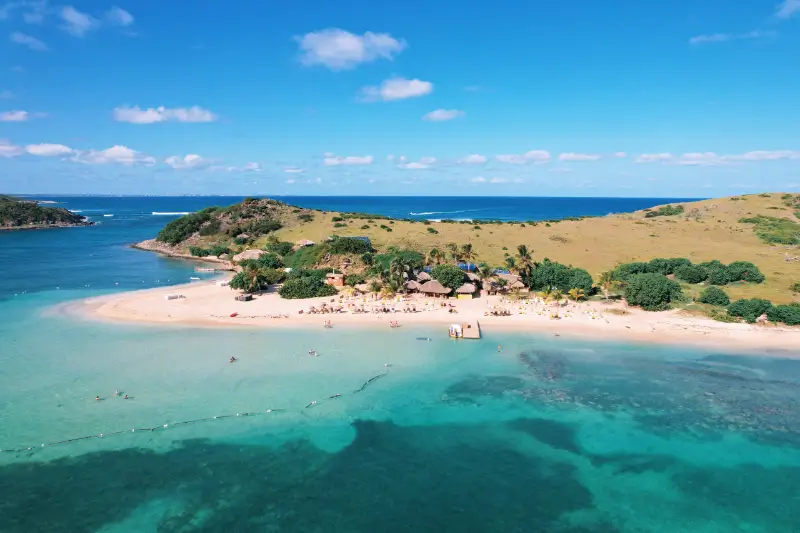 Drone shot of Pinel Island