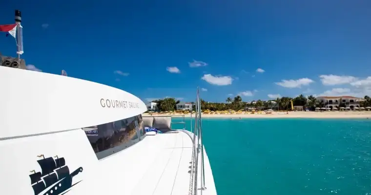 Sailing catamaran from Pyratz sailing in the caribbean sea