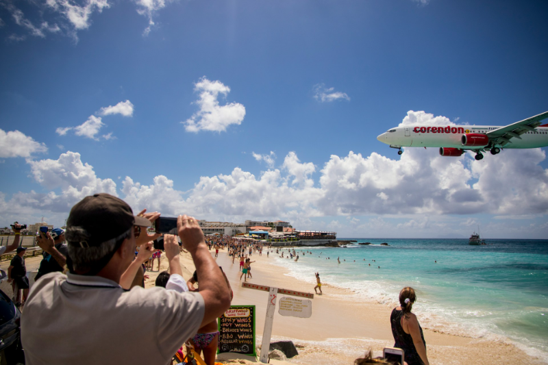 Flight from Corendon Airlines arriving at Saint Martin