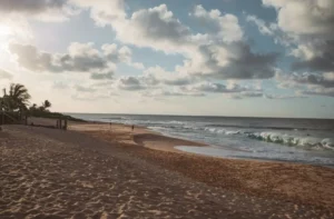 Photography of an empty beach in st martin during the caribbean hurricane season