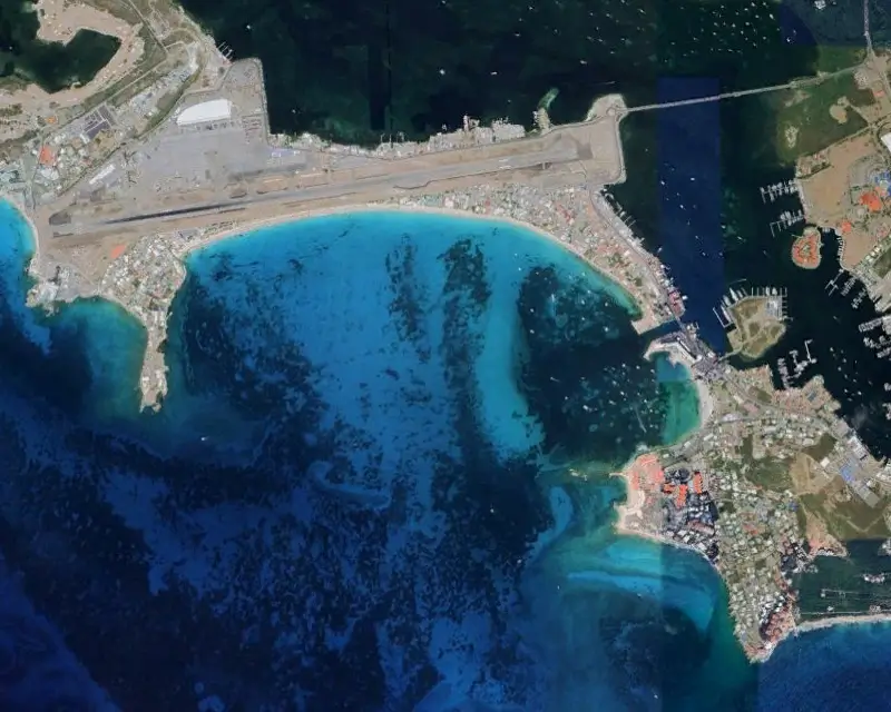 Simpson Bay in Sint Maarten as seen from a satellite picture