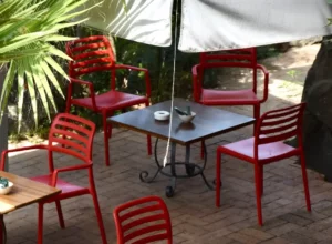 Terrace of Lolo in the area of Grand Case, St Martin