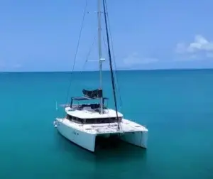 Catamaran in the waters of the Caribbean Sea