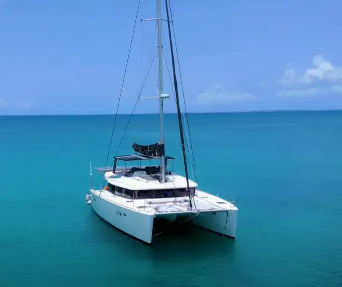 Catamaran in the waters of the Caribbean Sea