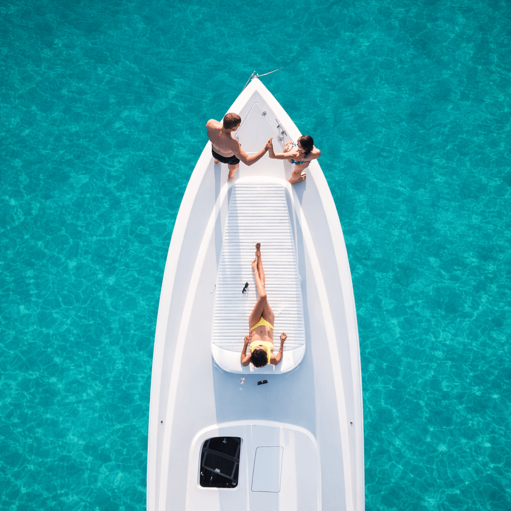 Guys ready to jump in the turquoise water of Sint Maarten