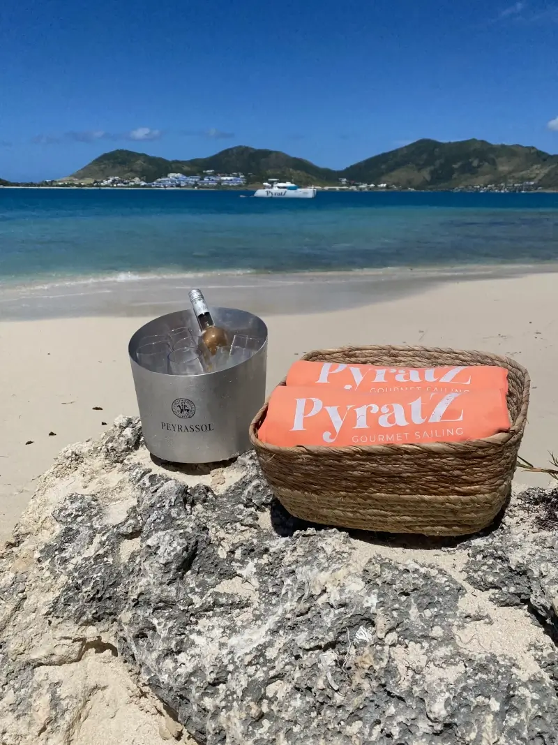 Wine cooler from Pyratz on the beach at Green Cay
