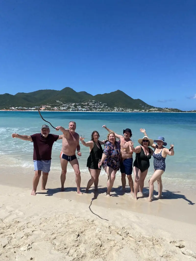 Guests enjoying themselves at the beach at Green Cay