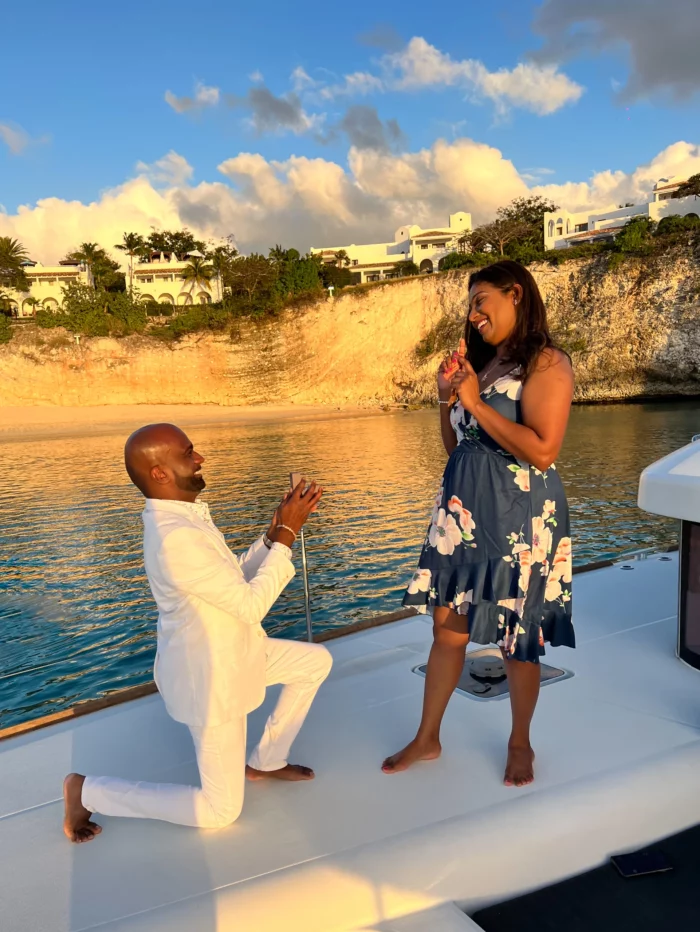 An Intimate Glimpse into Their Special Moment - Galaxy Caribbean Boat Proposal 2023 - Jay & Divya